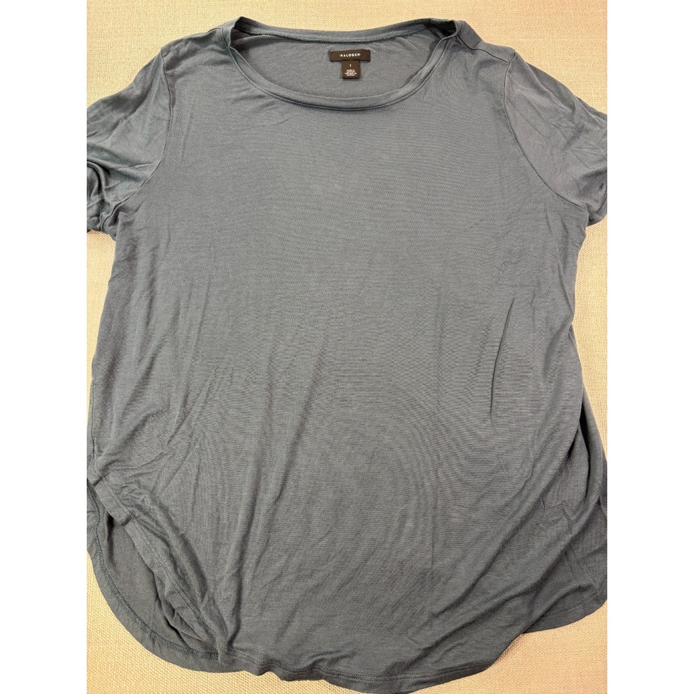 Halogen Women's Lightweight Blue Grey Scoop Neck Sleep Shirt Size 1 (Large)